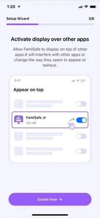 Activate display over other apps Activate display over other apps