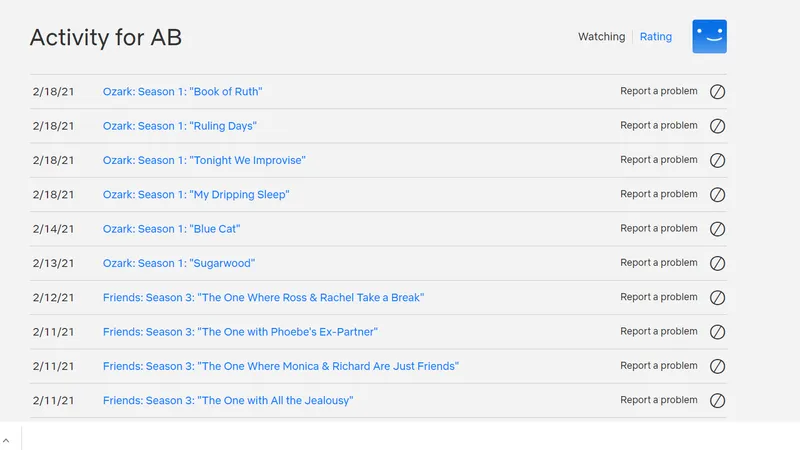 Netflix viewing history Netflix viewing history