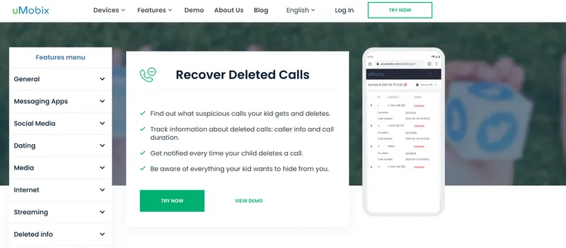 How to find deleted calls on Android with uMobix How to find deleted calls on Android with uMobix