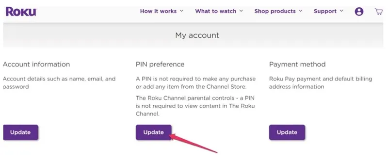 Roku pin preferences Roku pin preferences