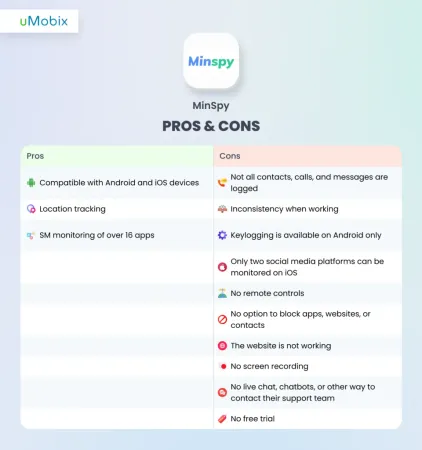 MinSpy Pros and Cons MinSpy Pros and Cons