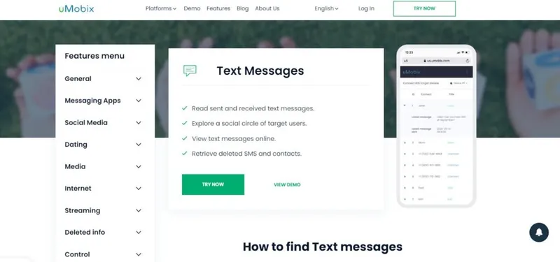 Step-by-step guide on how to check messages from another phone with uMobix Step-by-step guide on how to check messages from another phone with uMobix