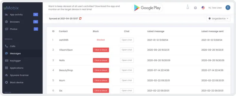 Disable messages with uMobix Disable messages with uMobix
