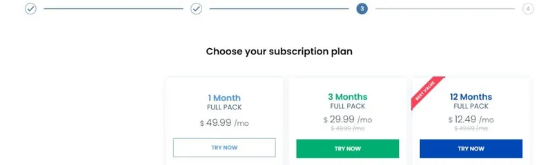 Choose the subscription plan Choose the subscription plan