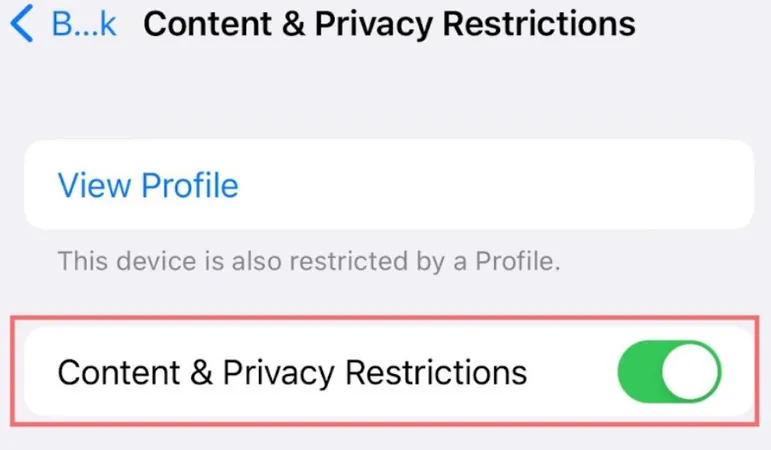 Switch restrictions on Switch restrictions on