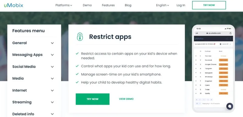 protect your kids using uMobix restrict apps feature protect your kids using uMobix restrict apps feature