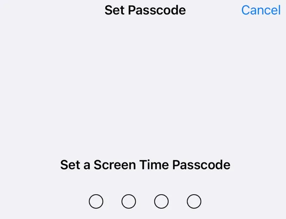 Set screentime passcode Set screentime passcode