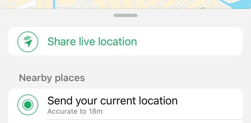 Sending your current location via WhatsApp Sending your current location via WhatsApp