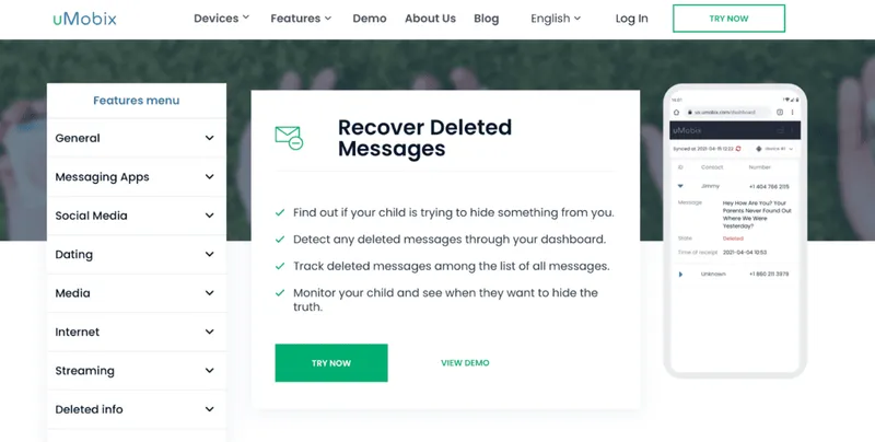 Deleted info tracking by uMobix – the best family tracking app Deleted info tracking by uMobix – the best family tracking app
