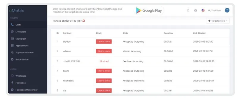 Restrict Calls feature by uMobix Restrict Calls feature by uMobix