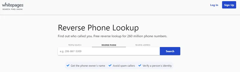 whitepages phone lookup