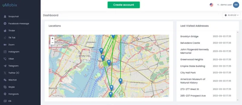 Track location with uMobix Track location with uMobix